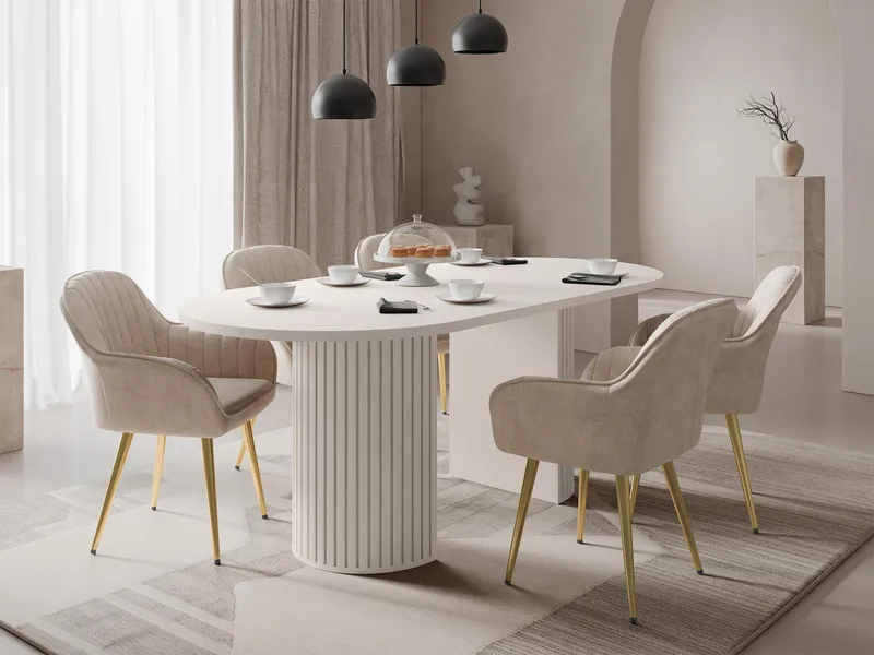 Calvion Matbord oval 185 cm - beige - Möbler - Matplats - Matbord & köksbord