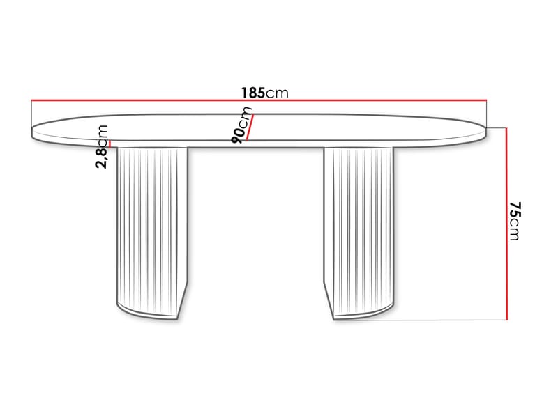 Calvion Matbord oval 185 cm - beige - Möbler - Matplats - Matbord & köksbord