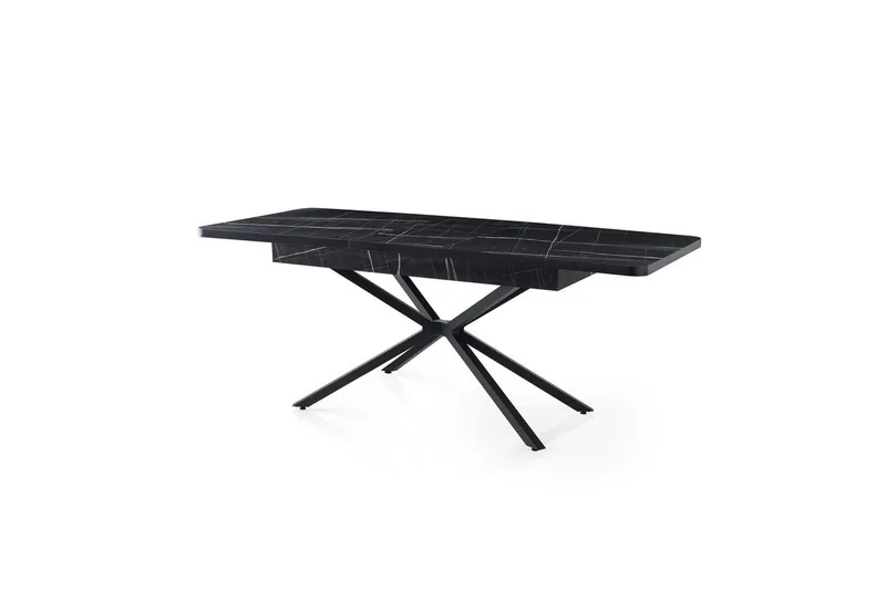 Cassel Matbord 160 cm Rektangulär - Svart/Vit - Möbler - Matplats - Matbord & köksbord