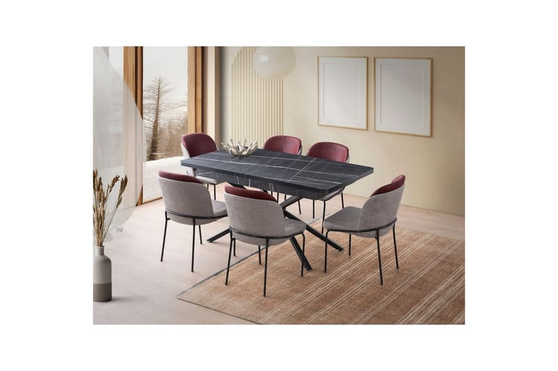 Cassel Matbord 160 cm Rektangulär - Svart/Vit - Möbler - Matplats - Matbord & köksbord