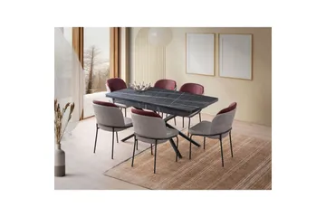Cassel Matbord 160 cm Rektangulär - Svart/Vit - Möbler - Matplats - Matbord & köksbord