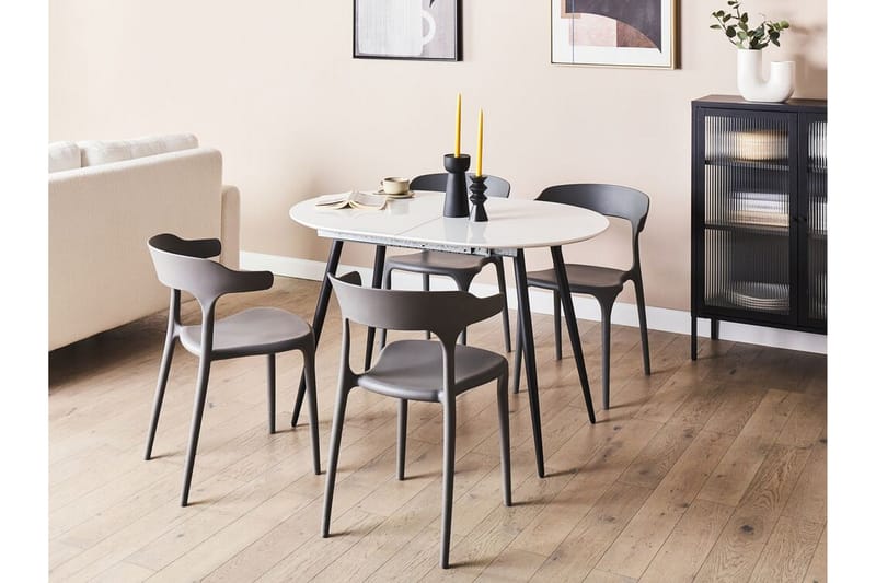 Castellana Matbord Förlängningsbart 120-160x80 cm - Vit/Svart - Möbler - Matplats - Matbord & köksbord