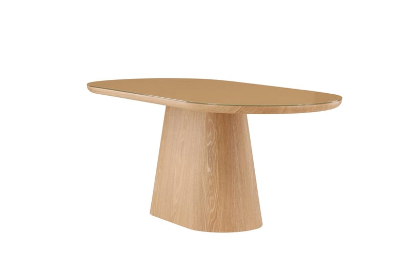 Castor Stort Ovalt Matbord 200 cm med Glasskiva och Ekutseende - Brun - Möbler - Matplats - Matbord & köksbord