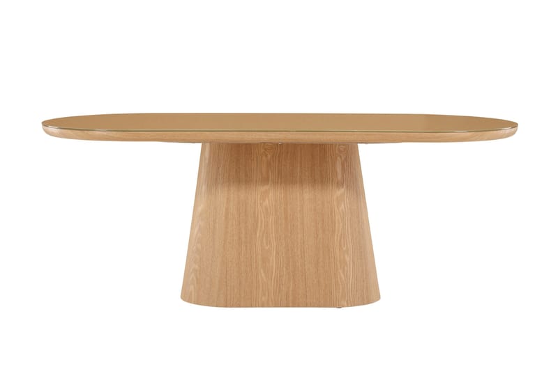 Castor Stort Ovalt Matbord 200 cm med Glasskiva och Ekutseende - Brun - Möbler - Matplats - Matbord & köksbord