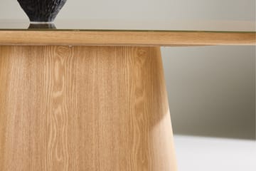 Castor Stort Ovalt Matbord 200 cm med Glasskiva och Ekutseende - Brun - Möbler - Matplats - Matbord & köksbord