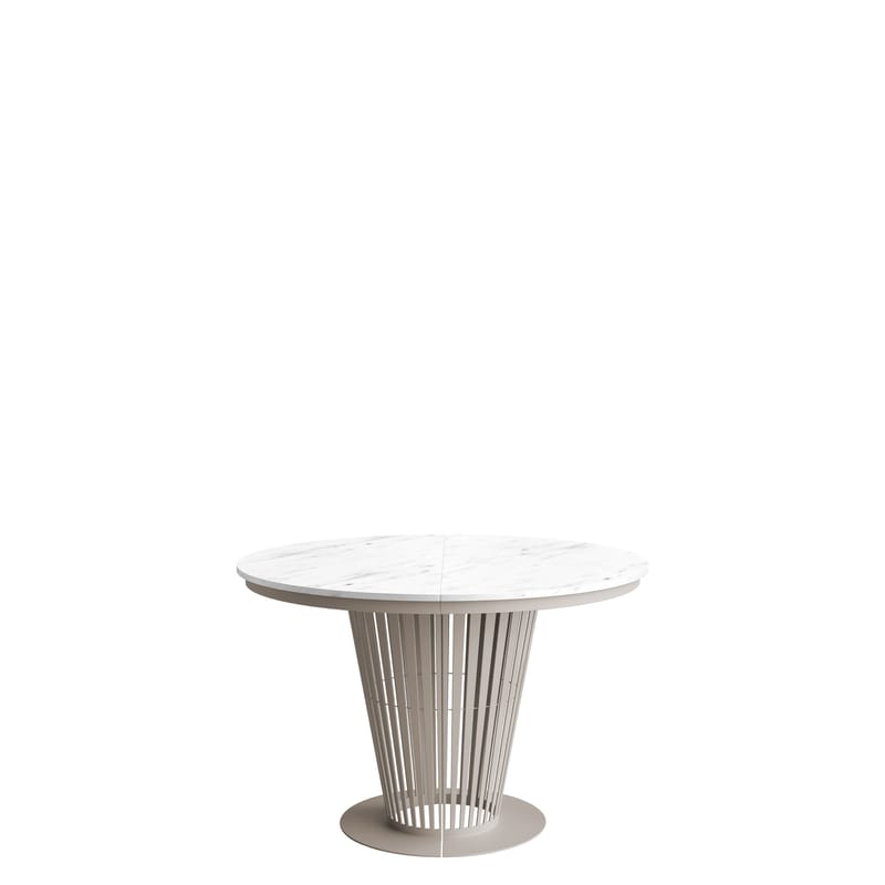 Cedra Runt Matbord 100-176 cm - beige, vit - Möbler - Matplats - Matbord & köksbord