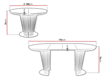 Cedra Runt Matbord 100-176 cm - svart, vit - Möbler - Matplats - Matbord & köksbord