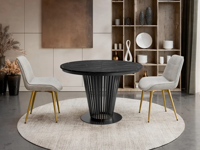 Cedra Runt Matbord 100-176 cm - svart - Möbler - Matplats - Matbord & köksbord