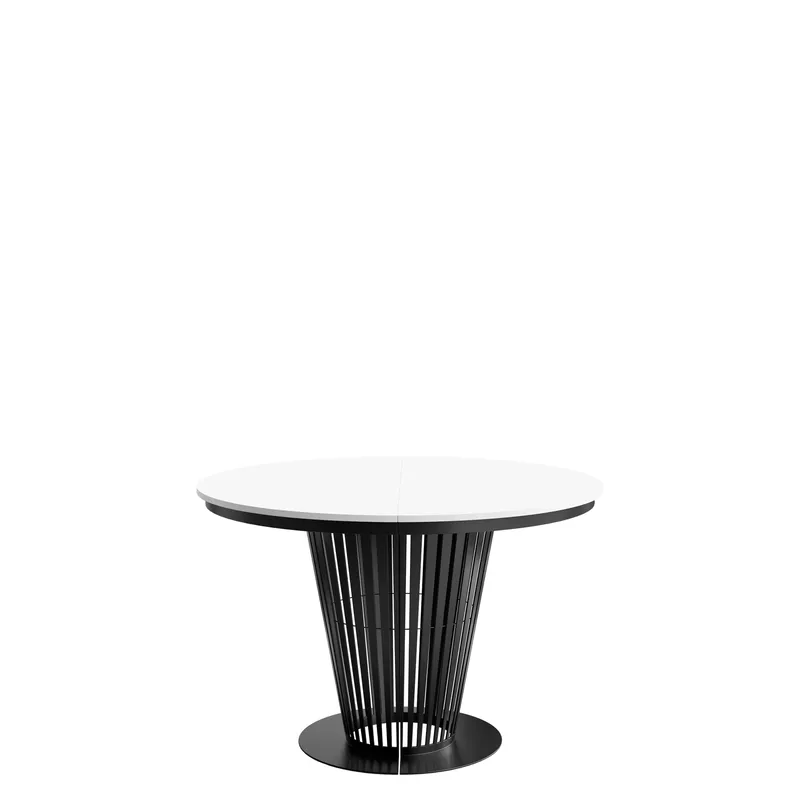 Cedra Runt Matbord 120-196 cm, svart, vit