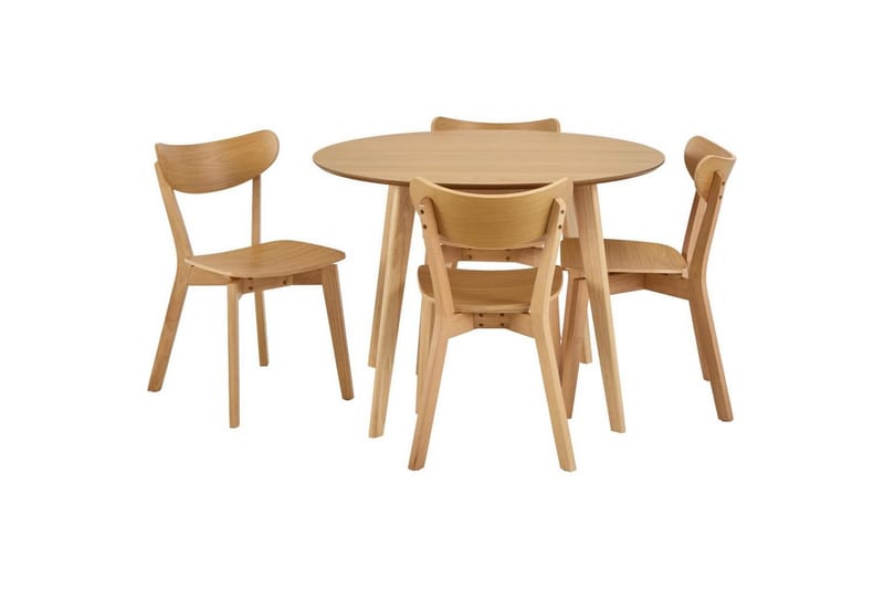 Celtik Matgrupp Rund 105 cm + 4 st Matstolar - Beige - Möbler - Matplats - Matgrupp & matbord med stolar