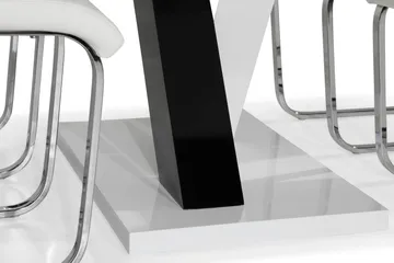 Cesi Matgrupp 140 cm med 4 Cibus Stol - Vit/Svart/Svart PU/Krom - Möbler - Matplats - Matgrupp & matbord med stolar
