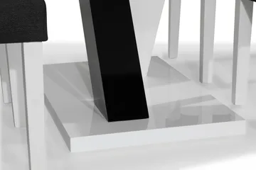Cesi Matgrupp 140 cm med 4 Viktor Stol - Vit/Svart/Svart PU - Möbler - Matplats - Matgrupp & matbord med stolar
