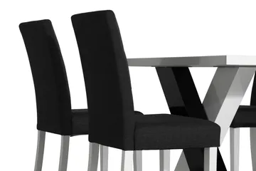 Cesi Matgrupp 140 cm med 4 Viktor Stol - Vit/Svart/Svart PU - Möbler - Matplats - Matgrupp & matbord med stolar