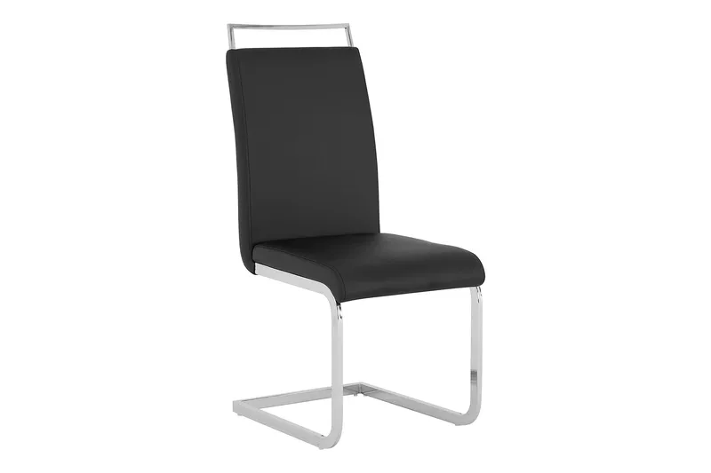 Cesi Matgrupp Rektangulärt matbord 140 cm + 6 Isoda Läder Marstolar - Vit/Svart/Krome - Möbler - Matplats - Matgrupp & matbord med stolar