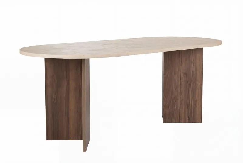 Ceylin Matbord 200x75x90 cm, Travertine Walnut