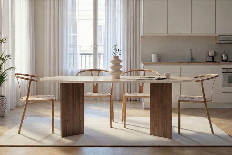 Ceylin Matbord 200x75x90 cm - Travertine Walnut - Möbler - Matplats - Matbord & köksbord