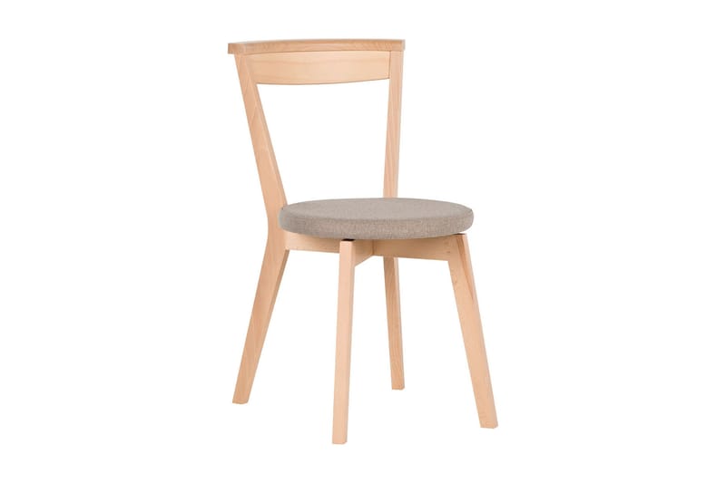 Chair Matstol i Tyg och Ljust Trä, Gråbeige