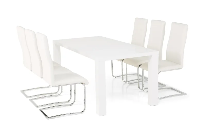 Cibus Matgrupp 180 cm med 6 Cibus Stol, Vit