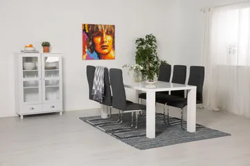 Cibus Matgrupp 180 cm med 6 Cibus Stol - Vit/Mörkgrå - Möbler - Matplats - Matgrupp & matbord med stolar