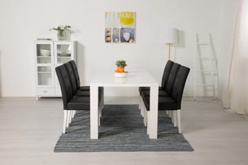 Cibus Matgrupp 180 cm med 6 Viktor Stol - Vit/Svart - Möbler - Matplats - Matgrupp & matbord med stolar
