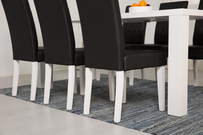 Cibus Matgrupp 180 cm med 6 Viktor Stol - Vit/Svart - Möbler - Matplats - Matgrupp & matbord med stolar