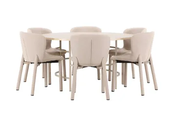 Copenhagen Matbord 140 cm Rund med 6 Astoria Matstol - Möbler - Matplats - Matgrupp & matbord med stolar
