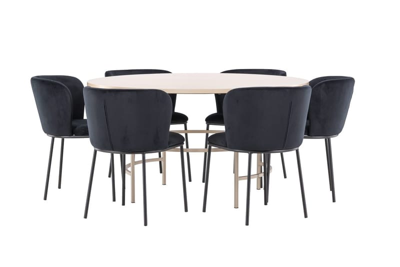 Copenhagen Matbord 140 cm Rund med 6 Edina Matstol - Möbler - Matplats - Matgrupp & matbord med stolar