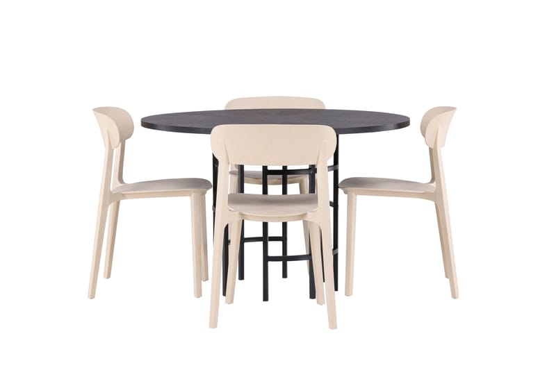 Copenhagen Matgrupp 115 cm Rund med 4 Åstol stolar - Beige - Möbler - Matplats - Matgrupp & matbord med stolar