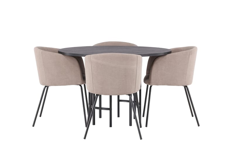 Copenhagen Matgrupp 115 cm Rund med 4 Berit stolar, Beige
