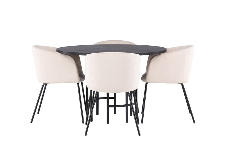 Copenhagen Matgrupp 115 cm Rund med 4 Berit stolar - Beige - Möbler - Matplats - Matgrupp & matbord med stolar