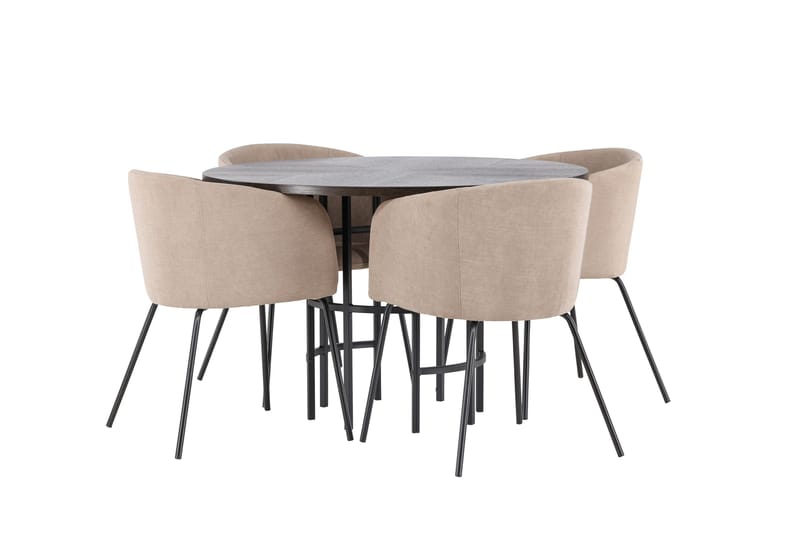 Copenhagen Matgrupp 115 cm Rund med 4 Berit stolar - Beige - Möbler - Matplats - Matgrupp & matbord med stolar