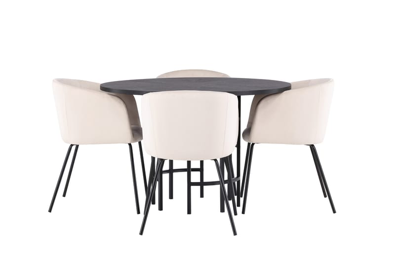Copenhagen Matgrupp 115 cm Rund med 4 Berit stolar - Beige - Möbler - Matplats - Matgrupp & matbord med stolar