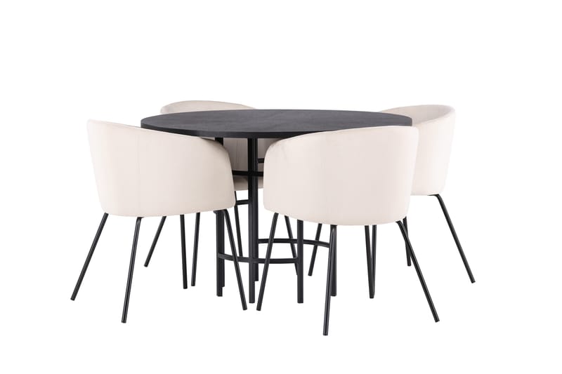 Copenhagen Matgrupp 115 cm Rund med 4 Berit stolar - Beige - Möbler - Matplats - Matgrupp & matbord med stolar
