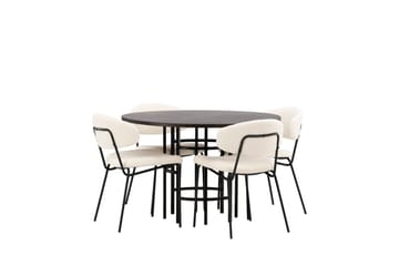 Copenhagen Matgrupp 115 cm Rund med 4 Chico Stolar - Svart - Möbler - Matplats - Matgrupp & matbord med stolar