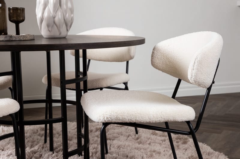 Copenhagen Matgrupp 115 cm Rund med 4 Chico Stolar - Svart - Möbler - Matplats - Matgrupp & matbord med stolar