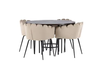 Copenhagen Matgrupp 115 cm Rund med 4 Limhamn stolar - Beige - Möbler - Matplats - Matgrupp & matbord med stolar