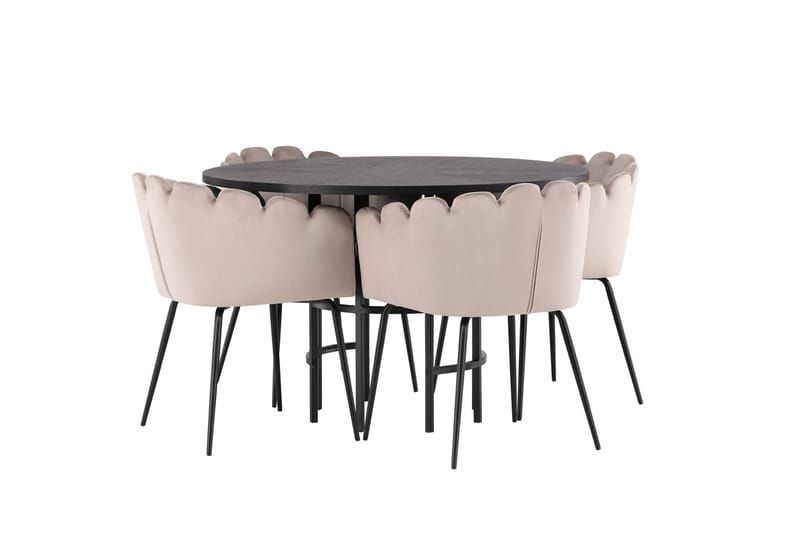 Copenhagen Matgrupp 115 cm Rund med 4 Limhamn stolar - Beige - Möbler - Matplats - Matgrupp & matbord med stolar