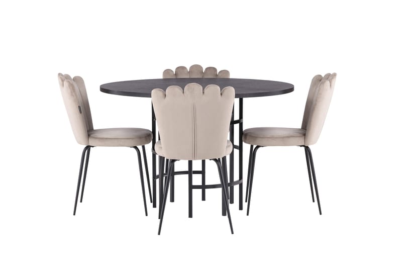Copenhagen Matgrupp 115 cm Rund med 4 Limhamn stolar - Beige - Möbler - Matplats - Matgrupp & matbord med stolar