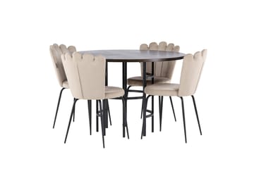 Copenhagen Matgrupp 115 cm Rund med 4 Limhamn stolar - Beige - Möbler - Matplats - Matgrupp & matbord med stolar