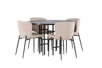 Copenhagen Matgrupp 115 cm Rund med 4 Modesto stolar - Mörkgrå - Möbler - Matplats - Matgrupp & matbord med stolar