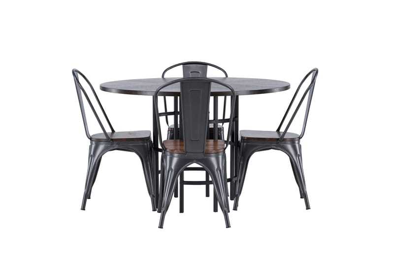 Copenhagen Matgrupp 115 cm Rund med 4 Tempe stolar - Mocca - Möbler - Matplats - Matgrupp & matbord med stolar