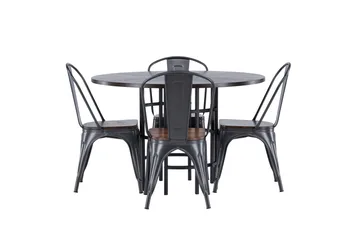 Copenhagen Matgrupp 115 cm Rund med 4 Tempe stolar - Mocca - Möbler - Matplats - Matgrupp & matbord med stolar