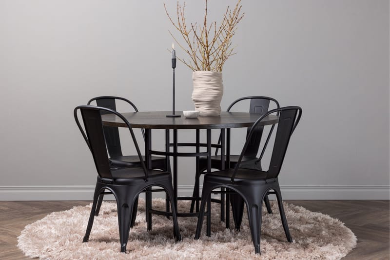 Copenhagen Matgrupp 115 cm Rund med 4 Tempe Stolar - Svart - Möbler - Matplats - Matgrupp & matbord med stolar