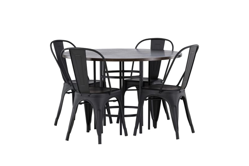 Copenhagen Matgrupp 115 cm Rund med 4 Tempe Stolar - Svart - Möbler - Matplats - Matgrupp & matbord med stolar