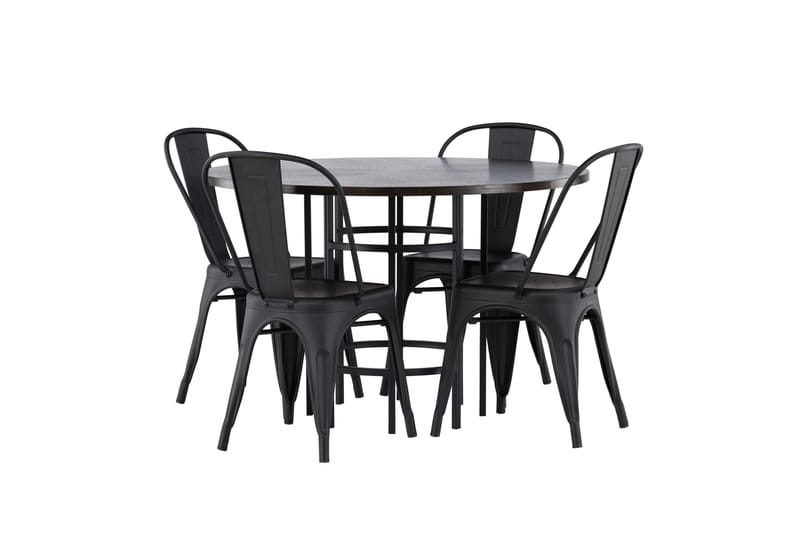 Copenhagen Matgrupp 115 cm Rund med 4 Tempe Stolar - Svart - Möbler - Matplats - Matgrupp & matbord med stolar