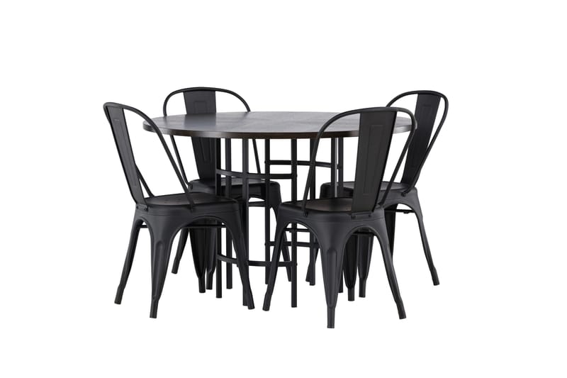 Copenhagen Matgrupp 115 cm Rund med 4 Tempe Stolar - Svart - Möbler - Matplats - Matgrupp & matbord med stolar
