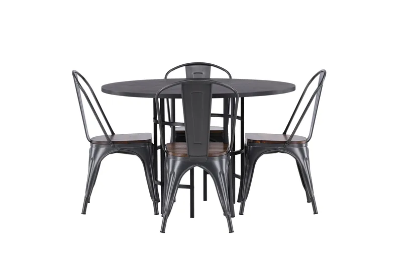 Copenhagen Matgrupp 115 cm Rund med 4 Tempe stolar - Svart - Möbler - Matplats - Matgrupp & matbord med stolar