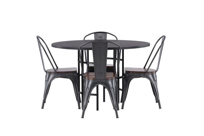 Copenhagen Matgrupp 115 cm Rund med 4 Tempe stolar - Svart - Möbler - Matplats - Matgrupp & matbord med stolar