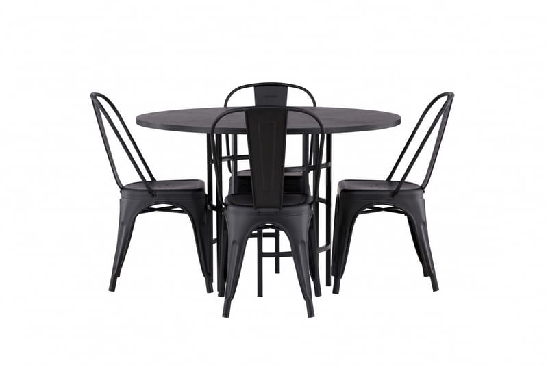Copenhagen Matgrupp 115 cm Rund med 4 Tempe Stolar - Svart - Möbler - Matplats - Matgrupp & matbord med stolar