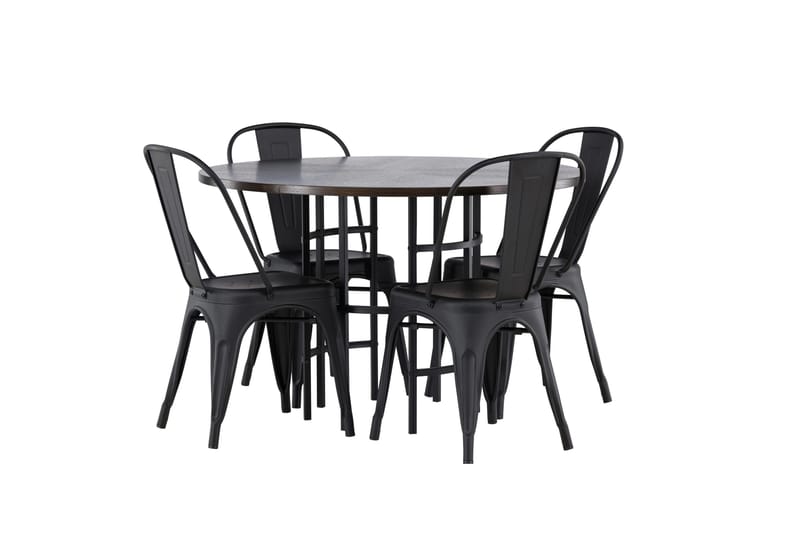 Copenhagen Matgrupp 115 cm Rund med 4 Tempe Stolar - Svart - Möbler - Matplats - Matgrupp & matbord med stolar